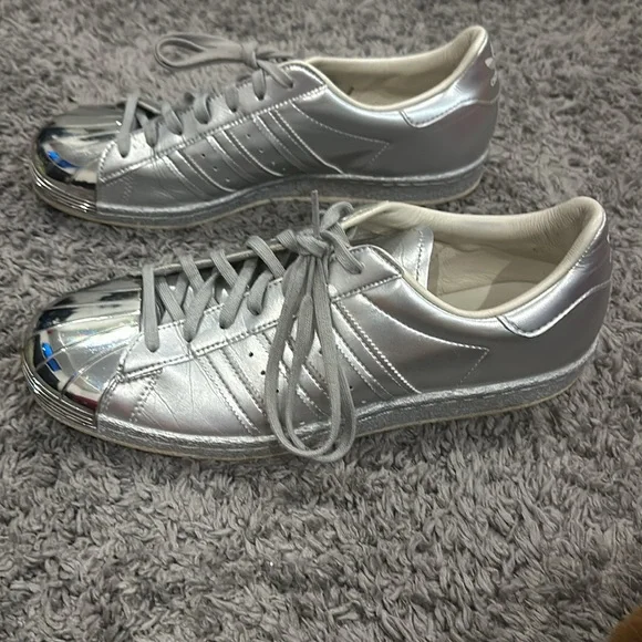 SUPERSTAR 80S 'METALLIC PACK - SILVER' pre-owned Men’s 8.5 - Picture 4 of 6
